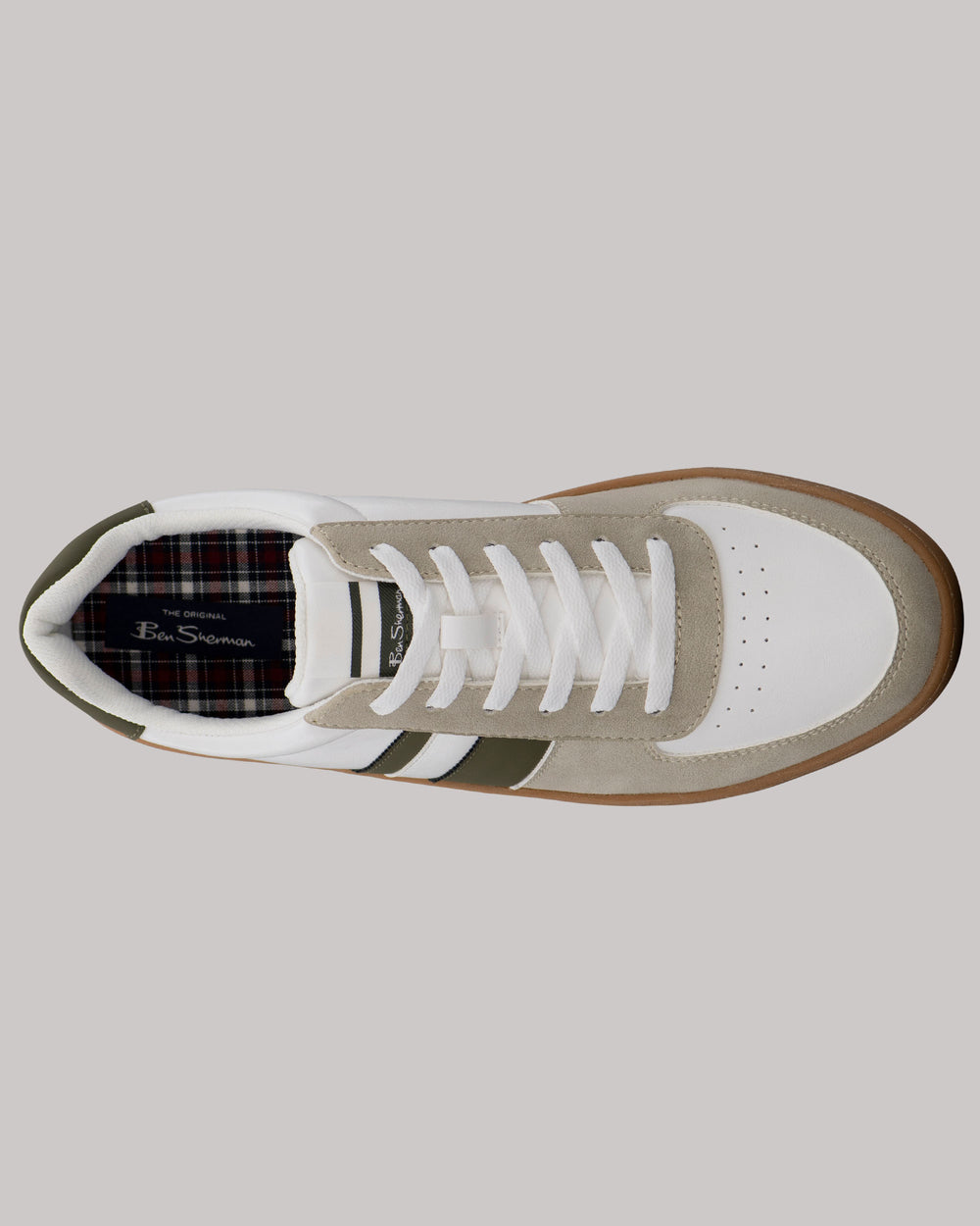 Basket Ben Sherman Hyde Olive Stripe Blanche | EJE-43772894